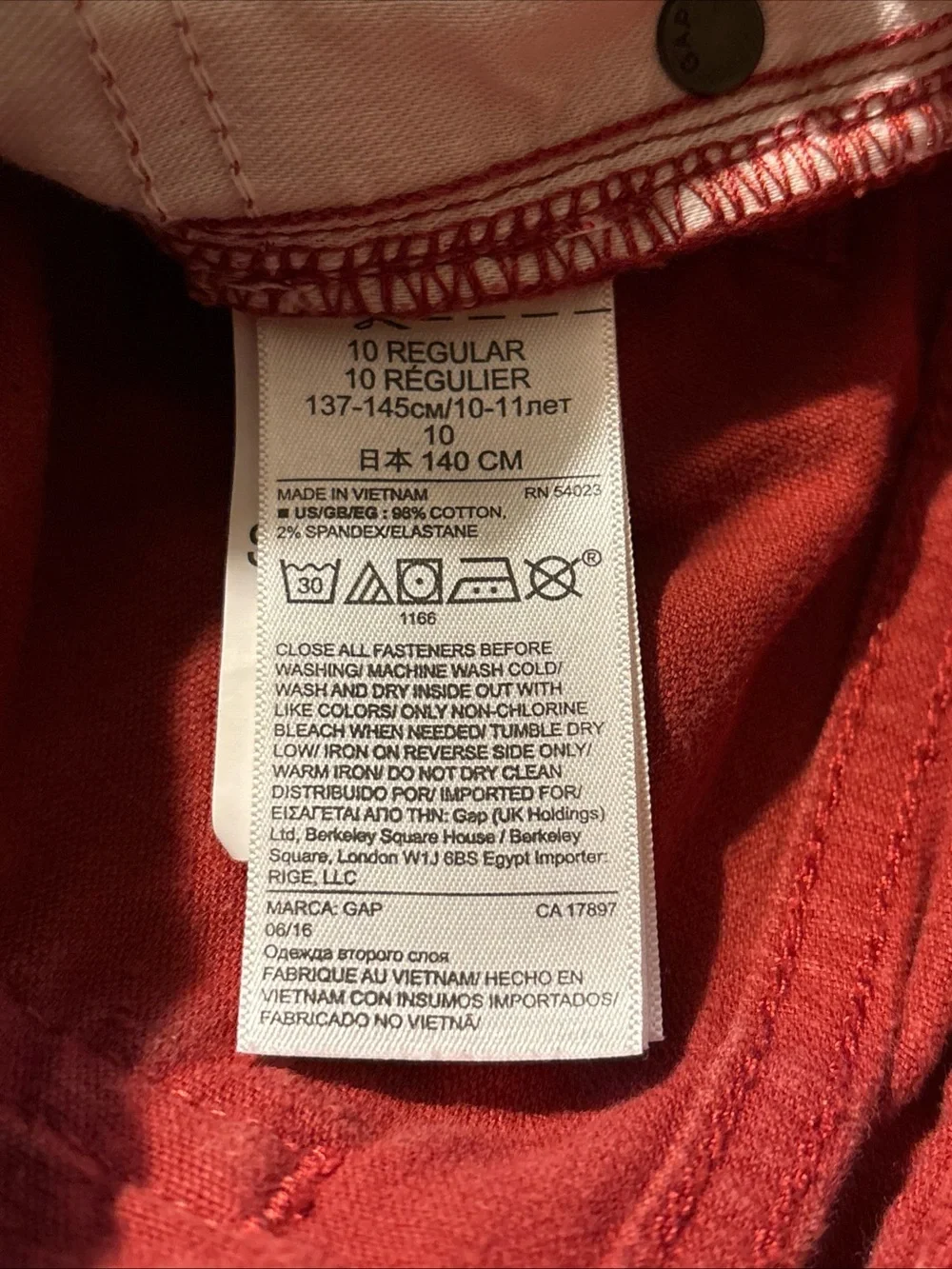 GAP Kids Crimson Corduroy Slim Pants